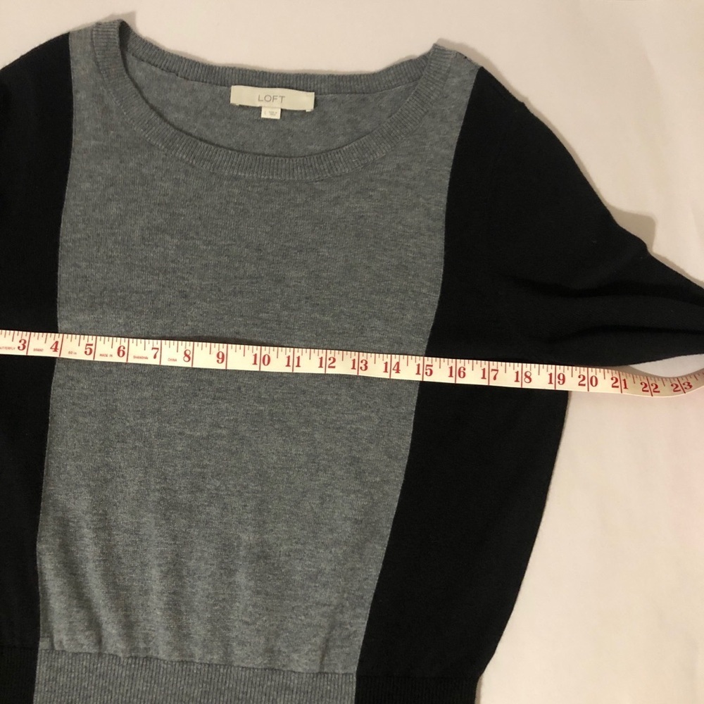 Loft Gray and Black Women's Wool Blend Sweater Dress size Large - Picture 7 of 11